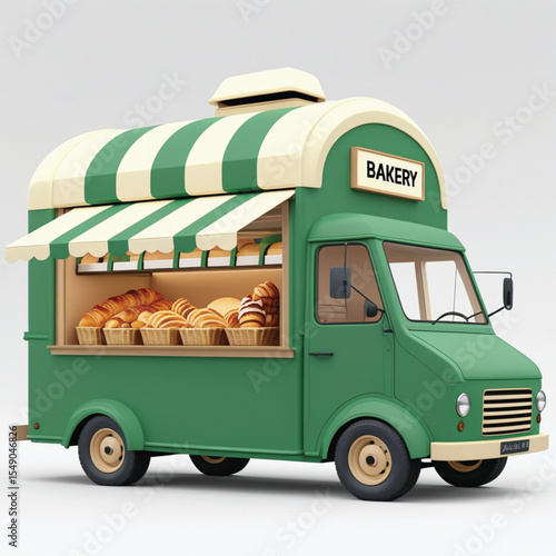 bread seller car vector