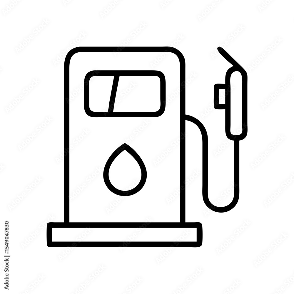 Fueling Up Minimalist Gas Station Icon Depicting Energy and Transportation Services