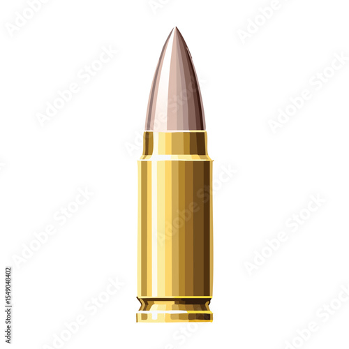 Single Bullet Icon with Black Outline for Tactical Applications

