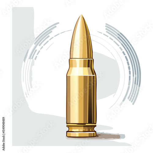 Minimalist Metallic Gold Bullet Vector for Warfare UI

