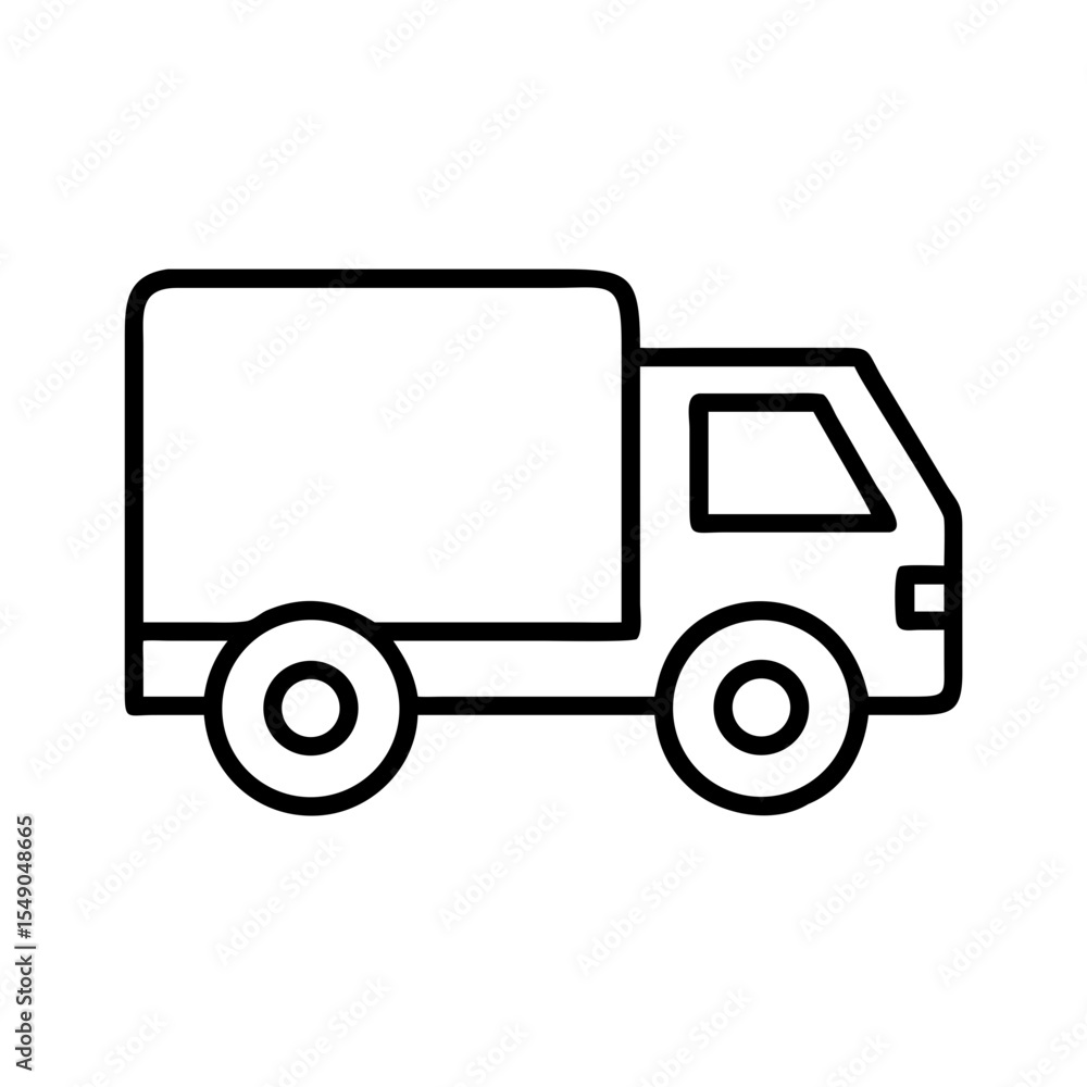Delivery truck icon, simple outline illustration of transportation vehicle isolated Delivery truck icon, simple outline illustration of transportation vehicle isolated
