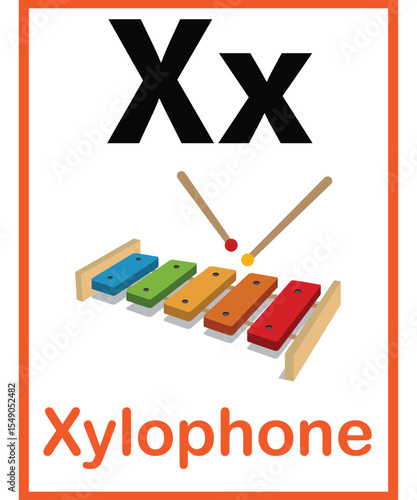 X for xylophone vector.eps
