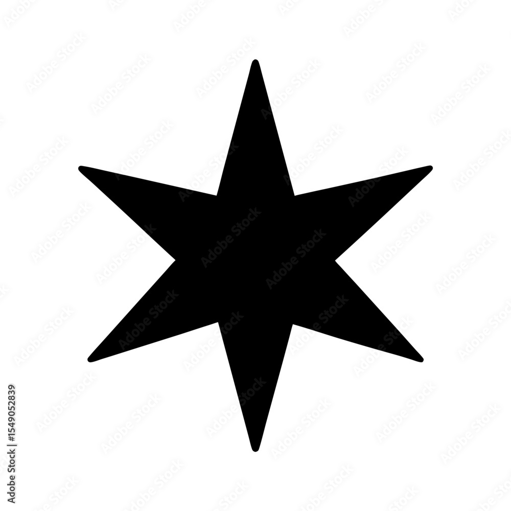 Fototapeta premium black silhouette of a christmas star on white back.svg