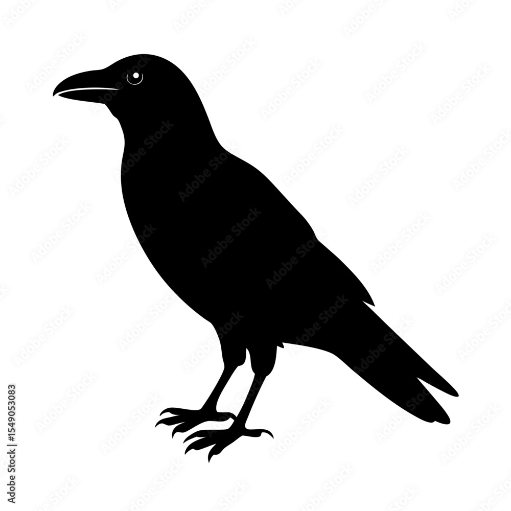 Fototapeta premium crow halloween vector black silhouette on white .svg