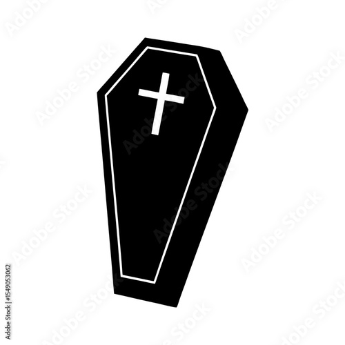 coffin with cross   halloween vector black silhoue.svg