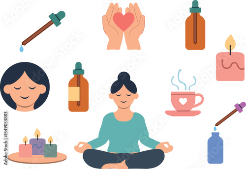 Flat design - yoga - fitness 