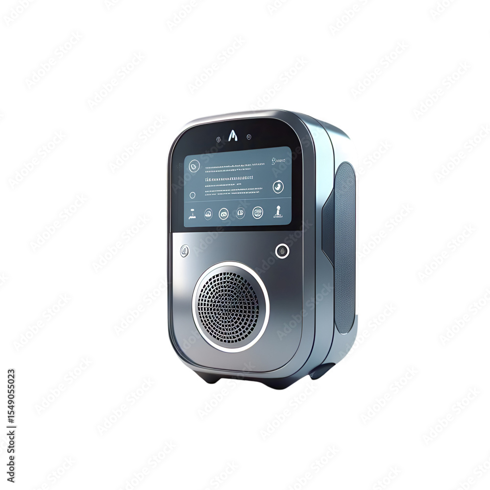 Fototapeta premium Smart AI Home Assistant Speaker – Isolated on White Background