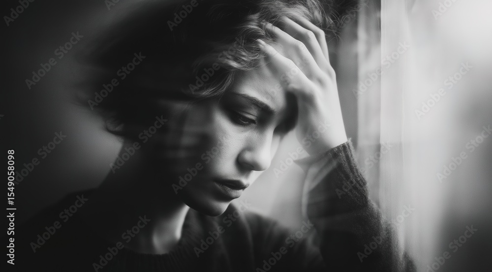 The figure of a lady holding their heads symbolizes inner turmoil and emotional phobia. The figure of a lady holding their heads symbolizes inner turmoil and emotional phobia.