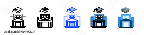 University Icon Collection With Multiple Styles