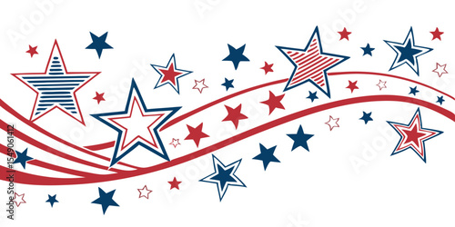 Patriotic stars and stripes design for independence day celebrations or 4th of July celebrations 