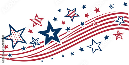 Patriotic stars and stripes design for independence day celebrations