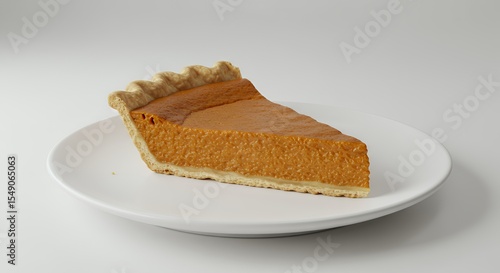Indulge in the Warmth of Autumn with this Perfectly Baked Slice of Pumpkin Pie, a Classic Thanksgiving Treat.