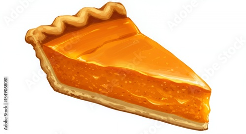 A Delicious Slice of Homemade Pumpkin Pie, Autumn Dessert
