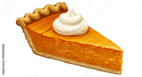 Indulge in the Warmth of Autumn with This Delicious Slice of Pumpkin Pie, Topped with a Swirl of Creamy Whipped Topping.