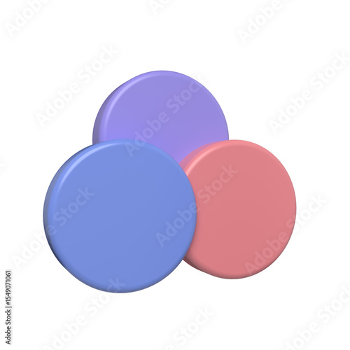 Three pastel-colored circles overlap on black background, creating a modern abstract design.