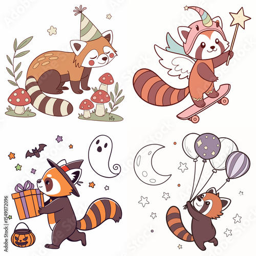 High-Quality red pandas Illustrations in Various Styles – SVG Bundle