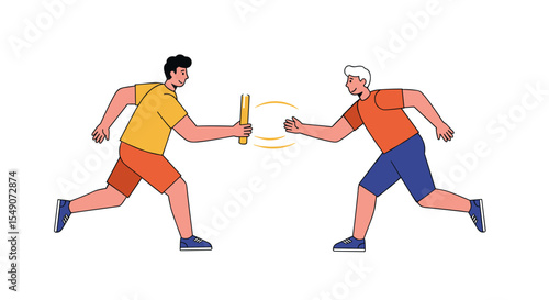 Relay race teamwork concept illustration for sports posters and designs vector illustration