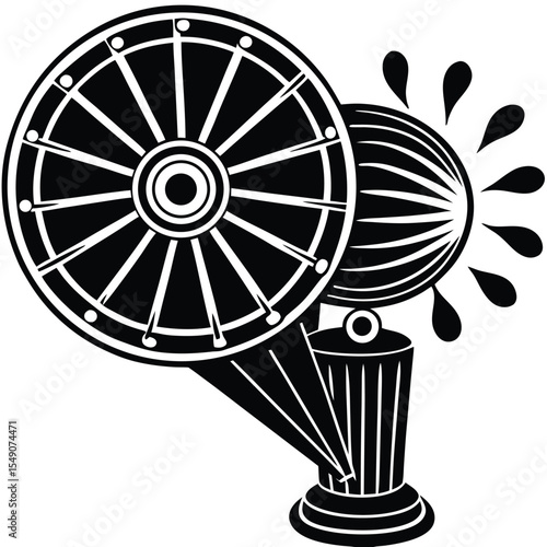 Silhouette of Handheld Mist Fan