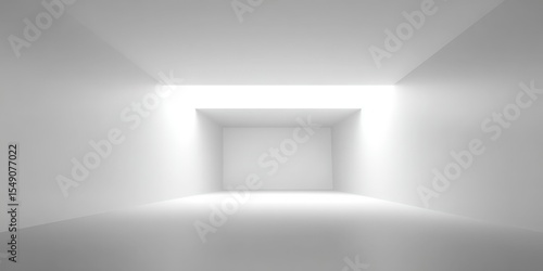 Wallpaper Mural Spacious minimalist white corridor with bright rectangular opening and soft lighting Torontodigital.ca