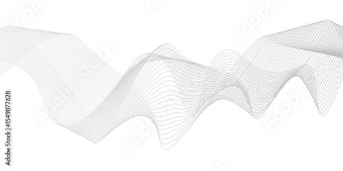 Abstract gray smooth waves on a white background. beautiful white and gray super vector waves of different shapes gradient flowing wave lines. abstract dynamic color lines, waves. 