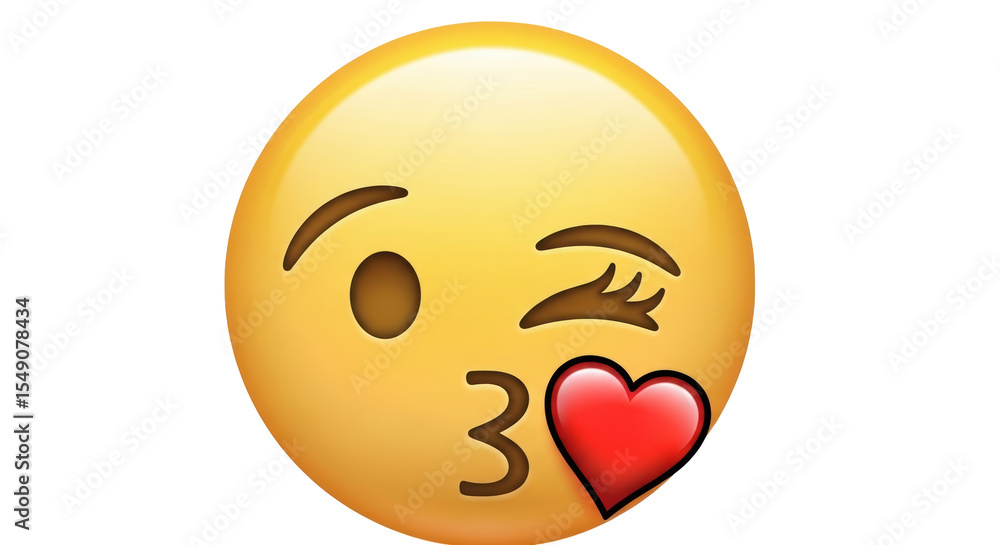 Fototapeta premium Isolated Kissing Face Emoji