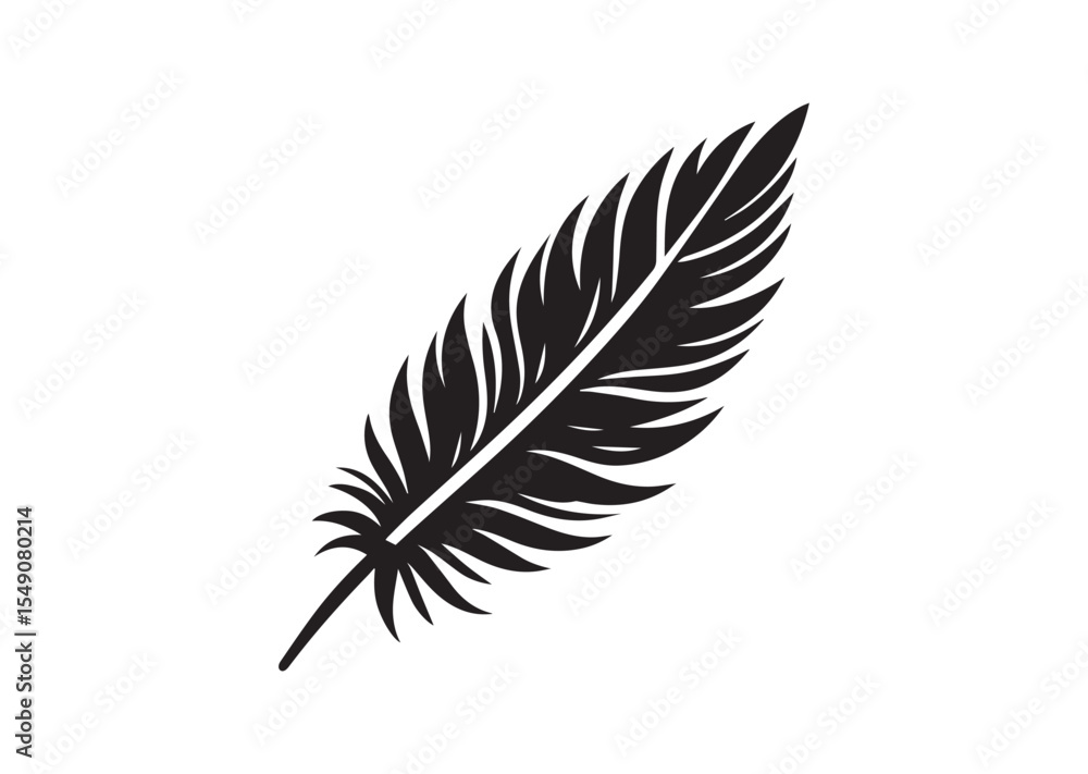 Obraz premium Bird Feather Silhouette Vector Illustration