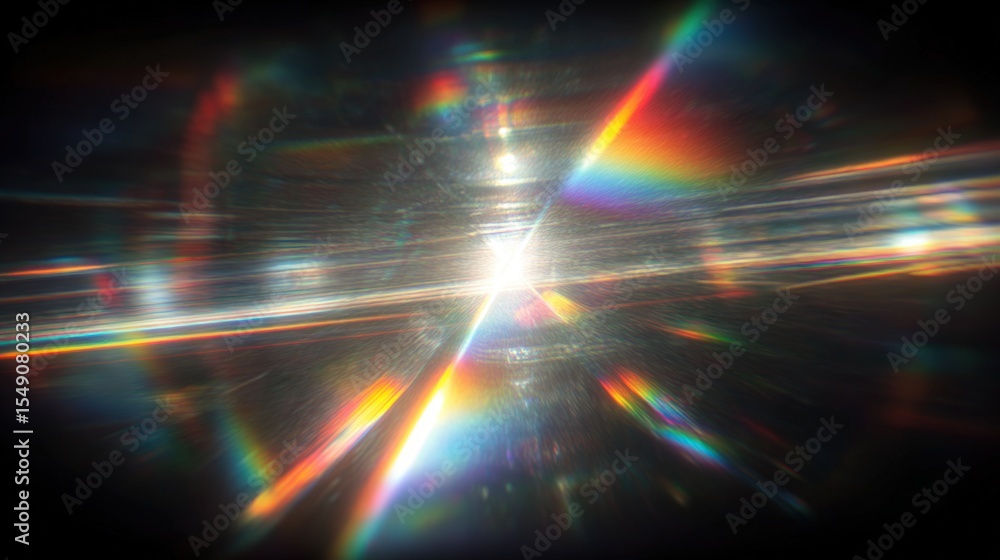 Fototapeta premium Vibrant Rainbow Refraction Light Spectrum Bright Colors Artistic Abstract Visualization