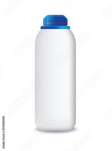 White bottle with blue cap, designed specifically for cleaning products mockup