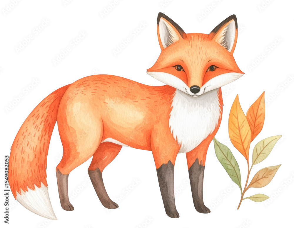 Obraz premium Captivating wildlife photography, red fox with autumn leaf in mouth a stunning display of nature's beauty