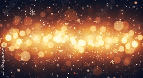 Golden Festive Glow: A Sparkling Winter Wonderland Backdrop