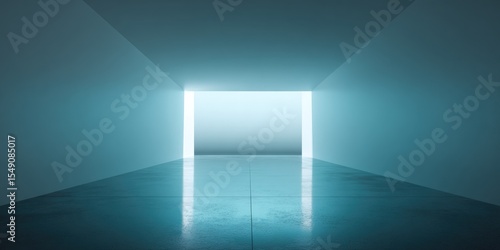 Wallpaper Mural Modern minimalistic interior with illuminated rectangular opening at end of corridor Torontodigital.ca