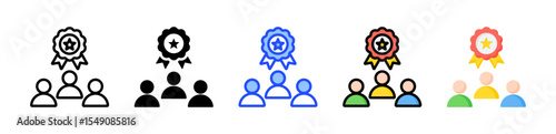 Achievement Icon Collection With Multiple Styles