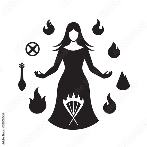 Bild auf Leinwand Brigid Flame Hearth Poetry Illustration