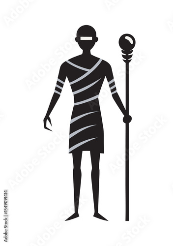 Ptah Creator Mummy Wraps Illustration