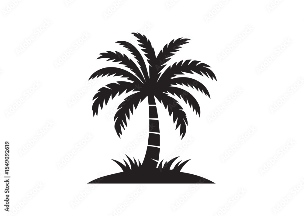 Obraz premium Palm Tree of Silhouette black vector Illustration