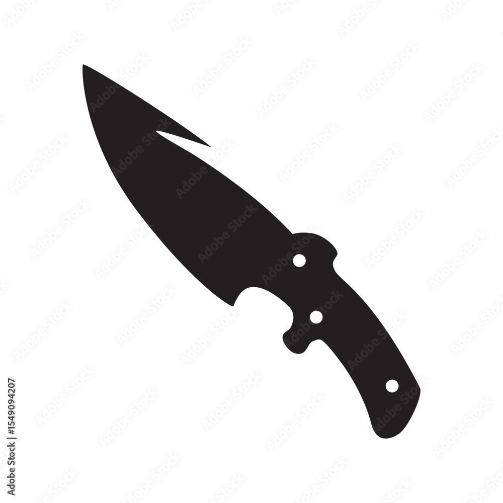 Obraz premium Knife icon vector. Hunting knife illustration sign. Military knife communication symbol. Cold weapon web icon set.