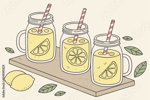 Lemonade Bliss in Mason Jars