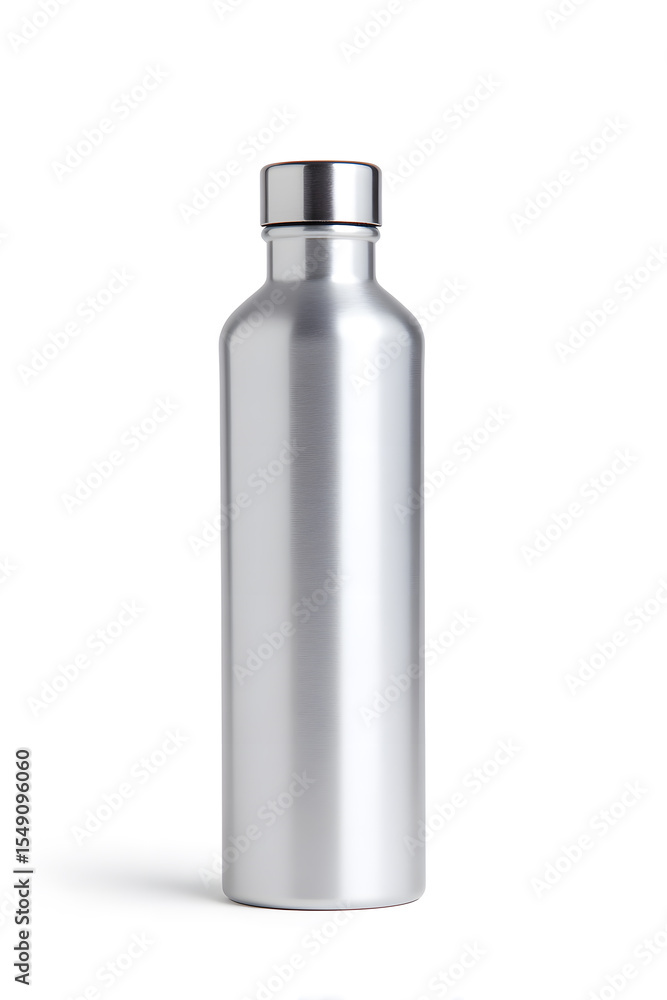 Stainless Steel Reusable Water Bottle, isolated on white background Stainless Steel Reusable Water Bottle, isolated on white background