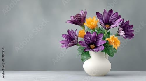 Wallpaper Mural A Stunning Vase of Colorful Flowers Bathed in Gentle Soft Daylight Captured in Illustrative Digital Surrealism Torontodigital.ca