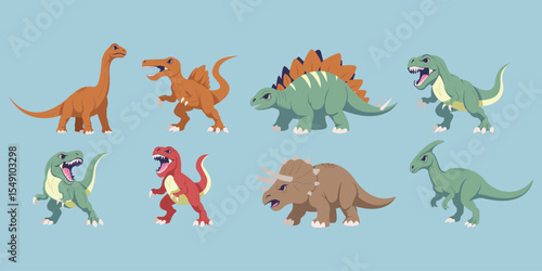 Collection of Dinosaurs Character Illustration