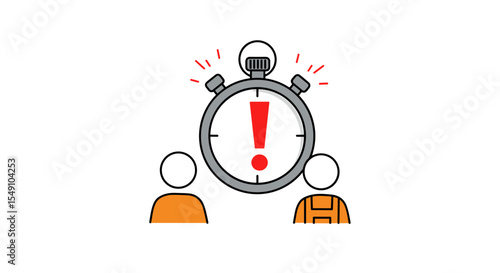 Time management and urgency concept illustration for business teamwork vector illustration