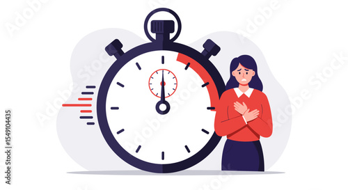 Time management anxiety concept illustration for stress awareness and wellness design vector illustration