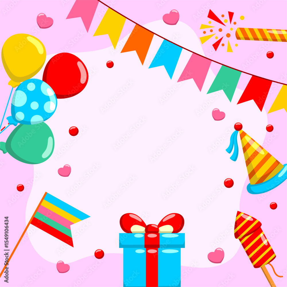 birthday anniversary template background with party element birthday anniversary template background with party element