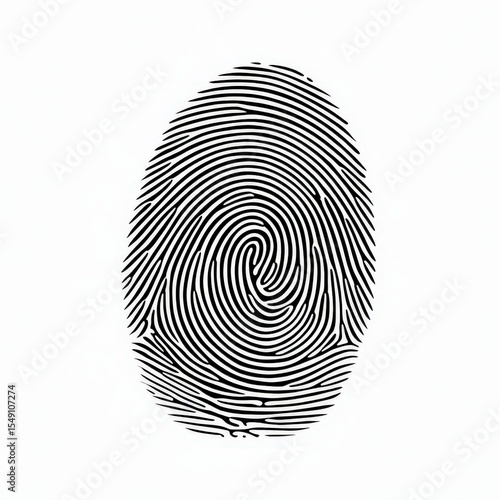 Wallpaper Mural Close-up of a detailed black and white fingerprint scan with intricate lines and textures Torontodigital.ca