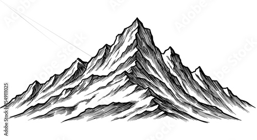 Majestic mountain peak vector illustration for nature and adventure themes