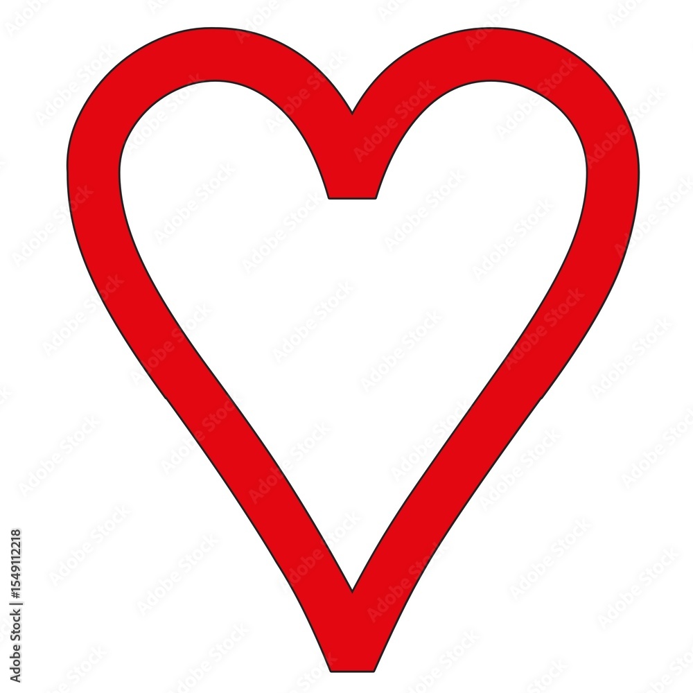 Red heart outline icon. Love line smbol. Vector illustration isolated on white background Red heart outline icon. Love line smbol. Vector illustration isolated on white background