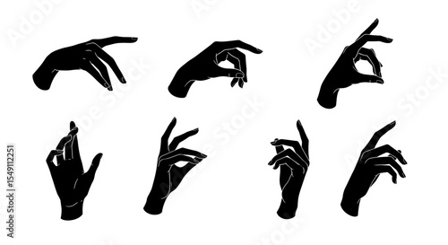 Elegant hand gestures vector illustration for design and art projects