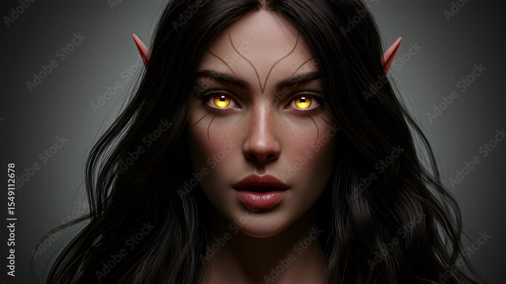 Captivating Elf Woman with Golden Eyes: A Mesmerizing Portrait of Fantasy and Beauty Captivating Elf Woman with Golden Eyes: A Mesmerizing Portrait of Fantasy and Beauty