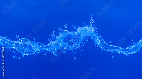 Bubbles Rising in Deep Blue Water