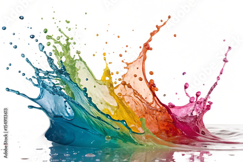 dynamic-colorful-paint bust-isolated on white background, ai generated